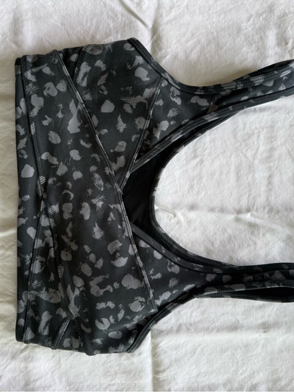 Varley Black & Gray Printed Sports Bra